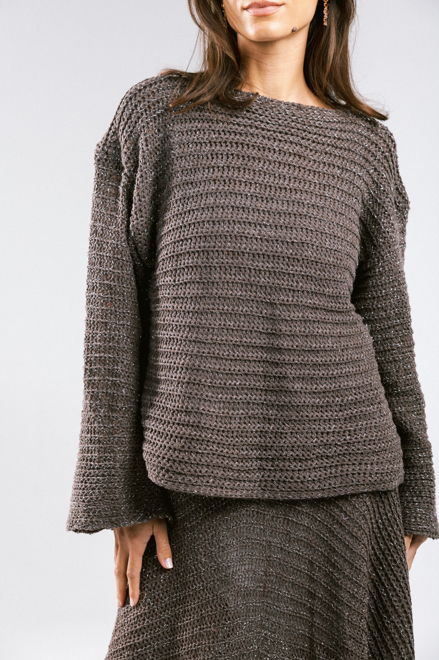 Seascape Crochet Top - Brown
