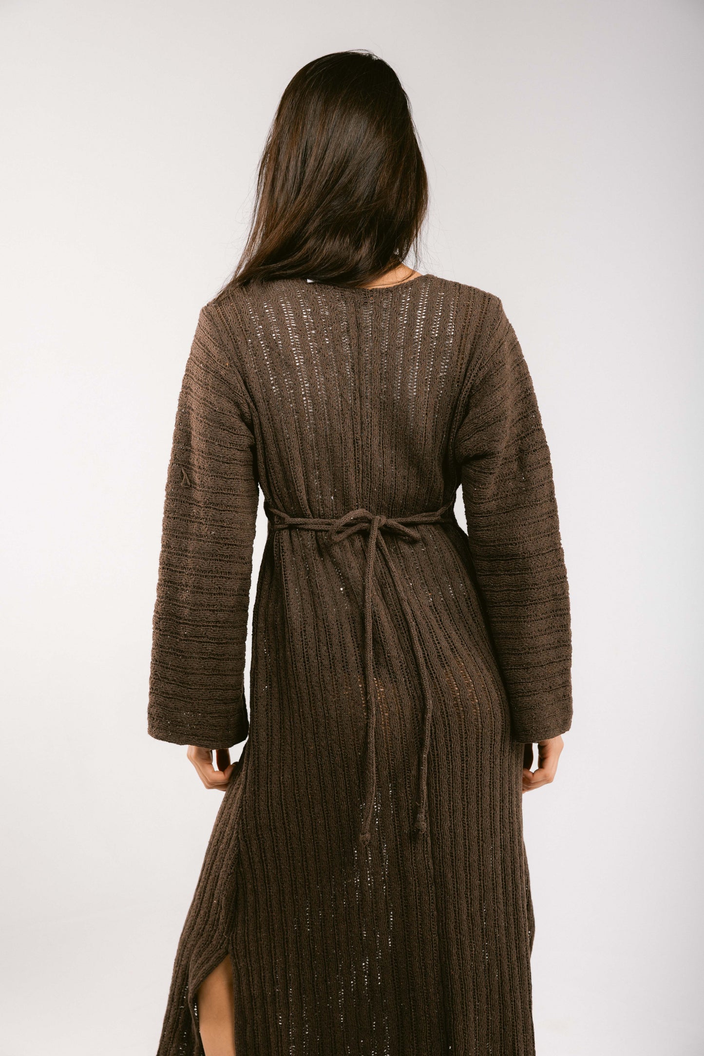 Sun Rays Crochet Dress - Brown