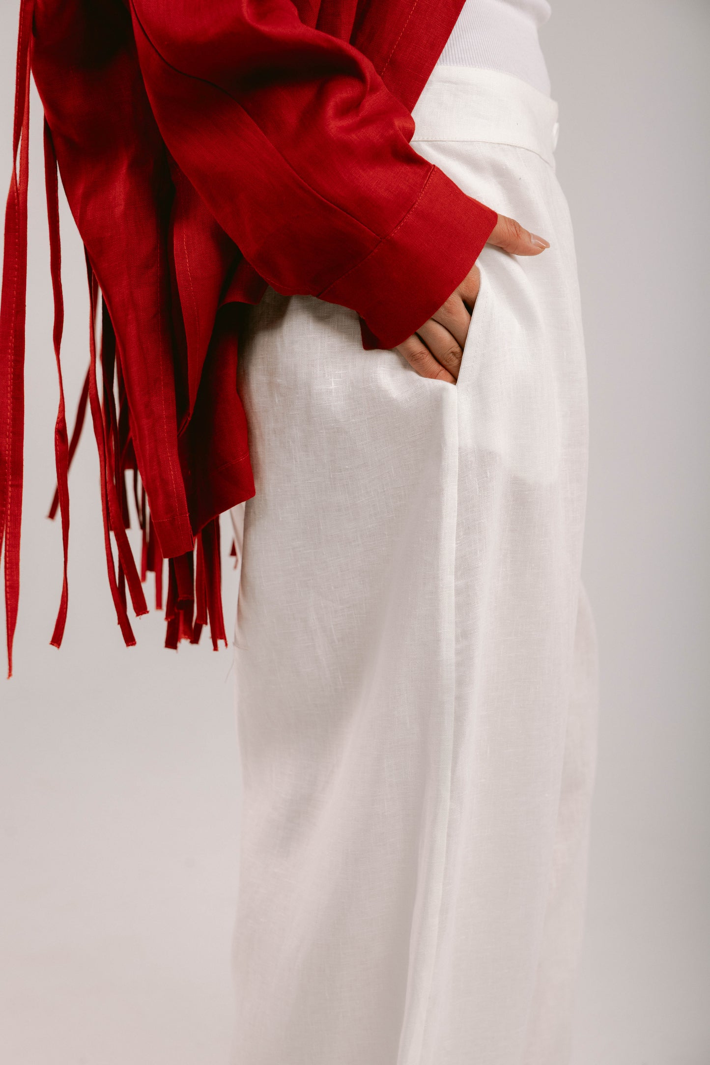 Essential Balloon Linen Pants - White