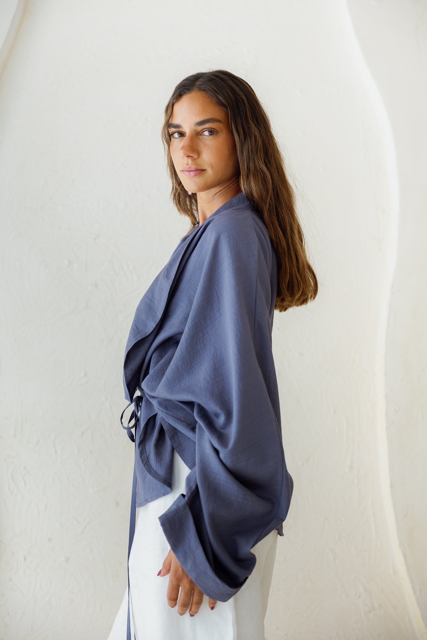 Daisy Field Cardigan - Dusty Blue