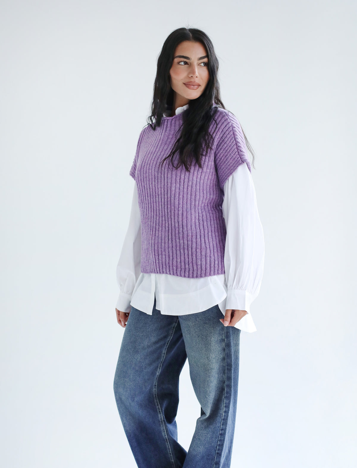 Sun Dazed Knit Vest - Lilac