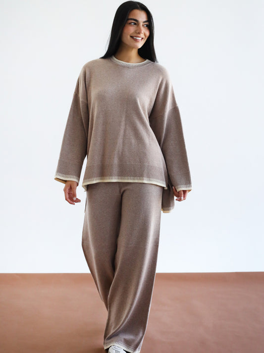 Minding My Business Knit Set - Dusty Mocha