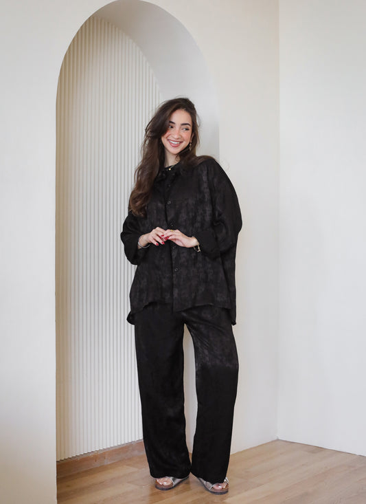 Spring Fever Linen Set - Black