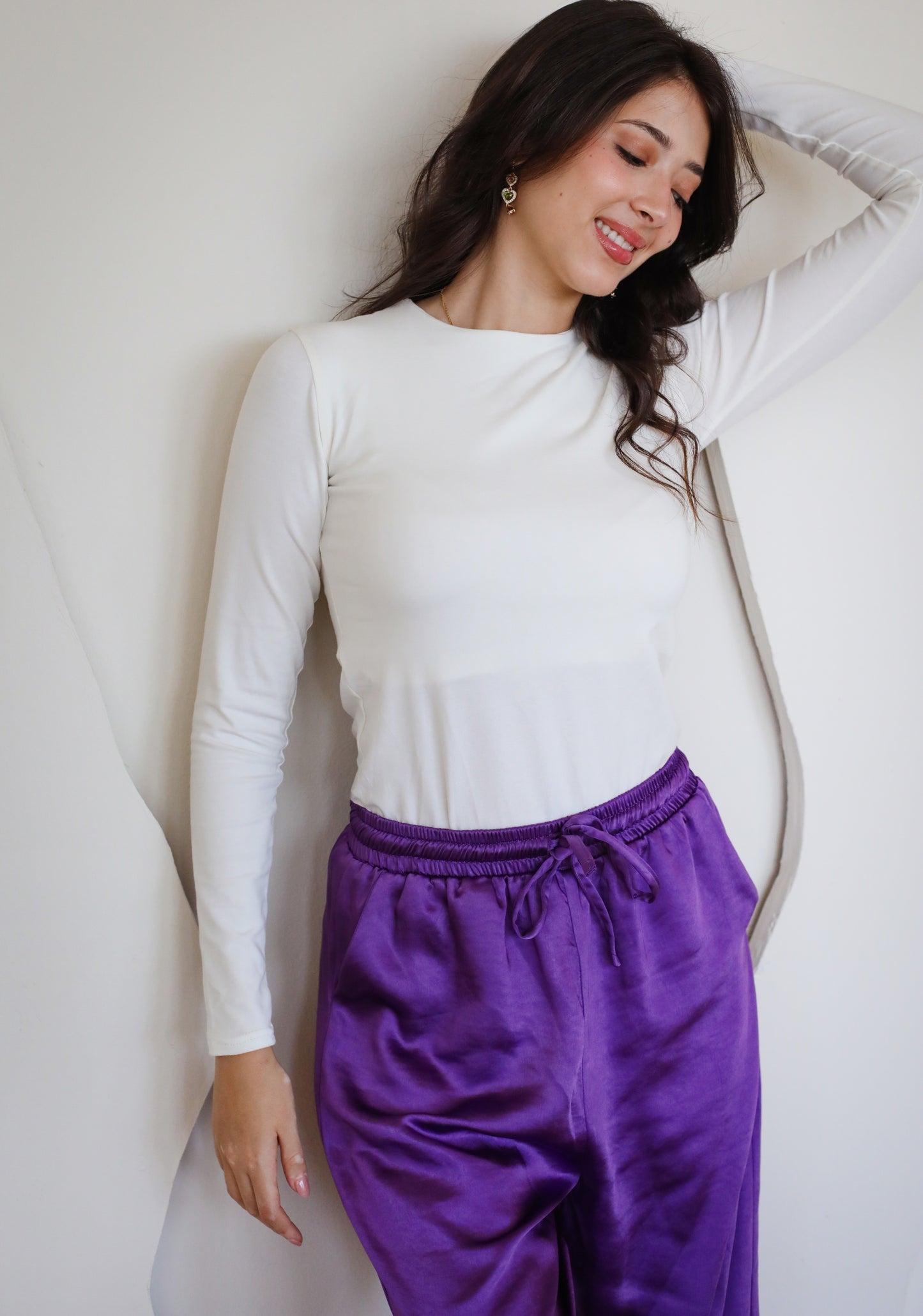 Beyond Basic Long Sleeve Top - Off-White