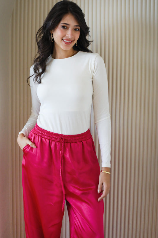 Beyond Basic Long Sleeve Top - Off-White
