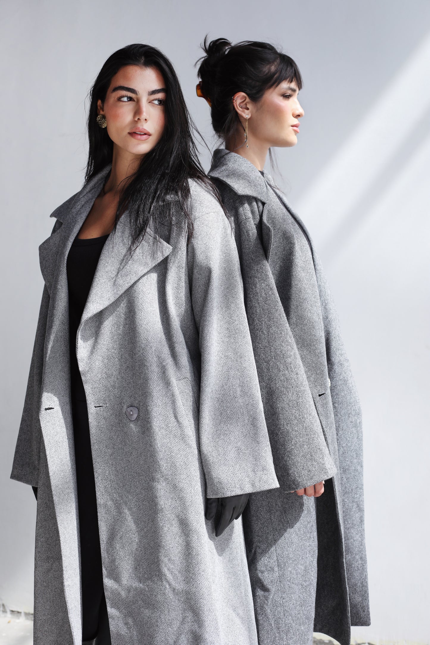 Long Time Coat - Dark Grey Stripes