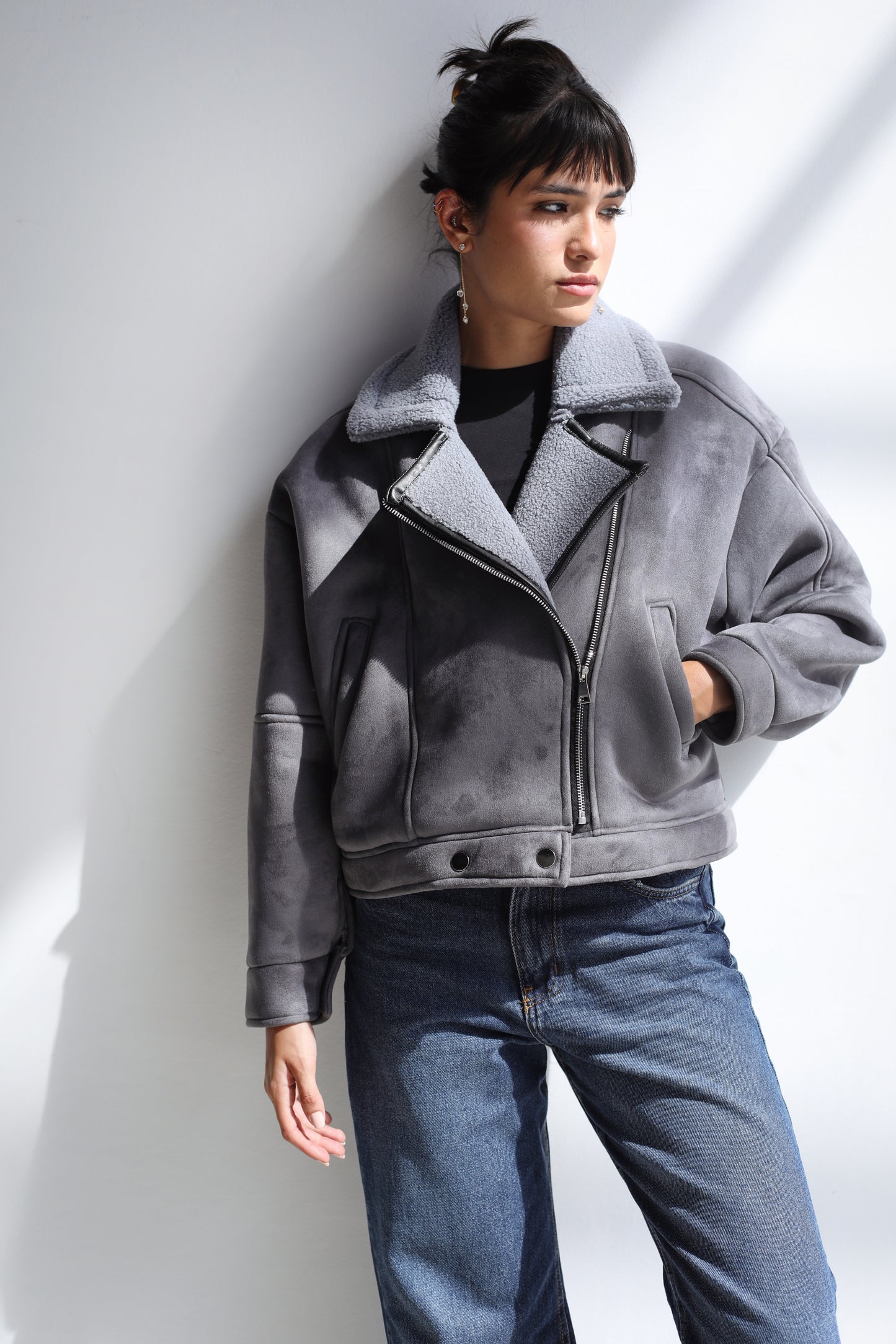 Dare To Dream Moto Jacket - Grey