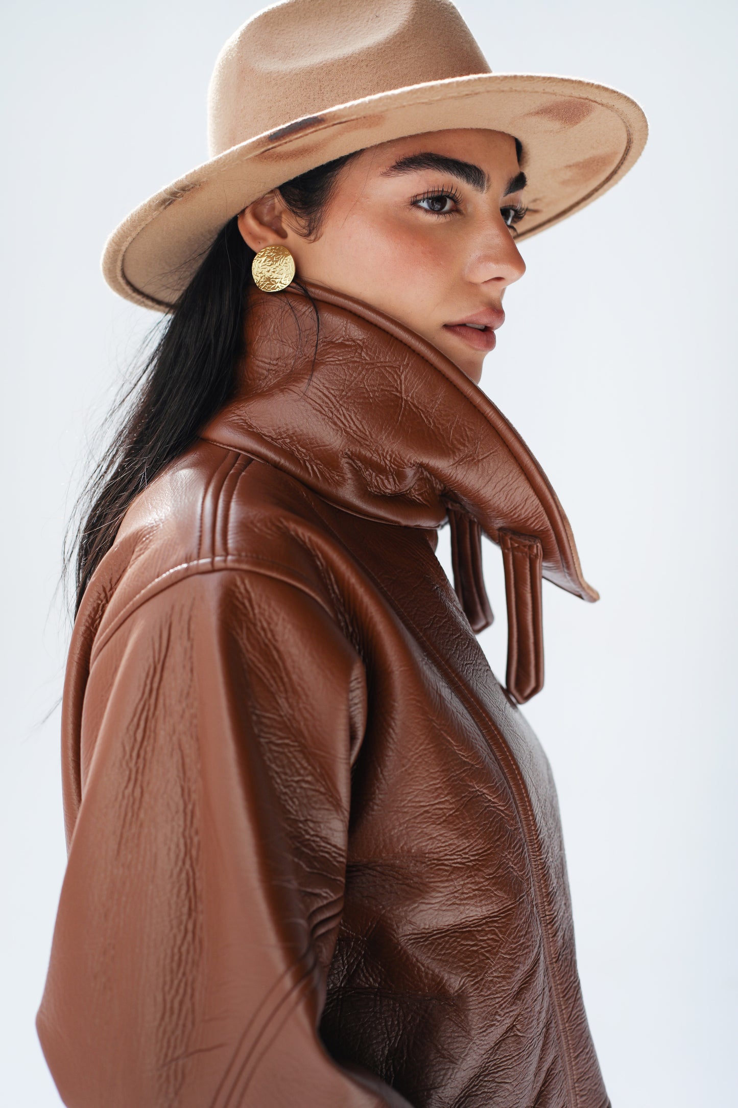 Talk of The Town Leather Jacket - Brown