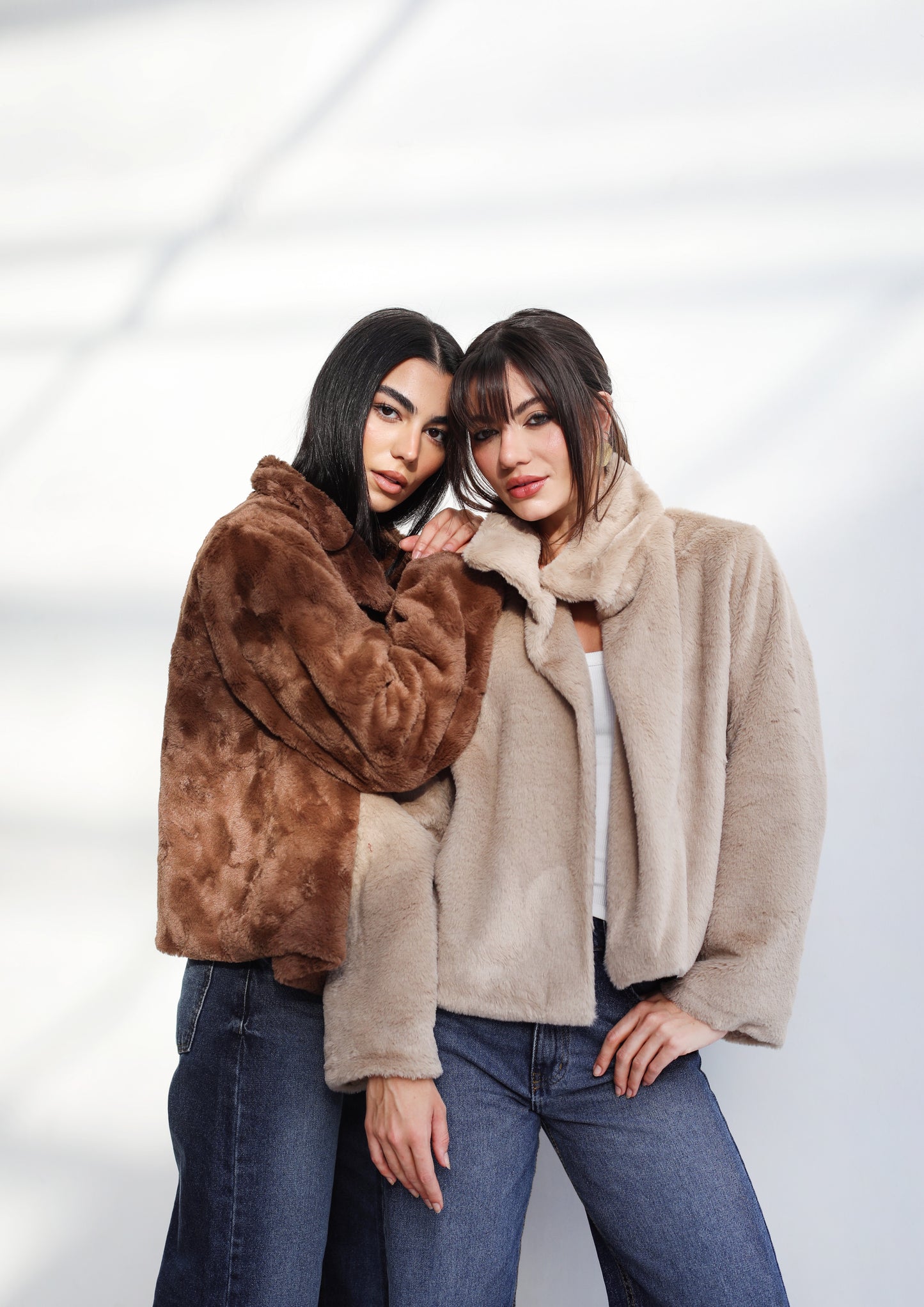 Stunner Faux Fur Jacket - Stone Beige