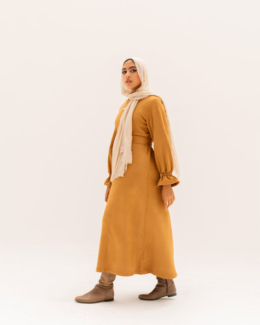 Warm Suede Dress - Camel