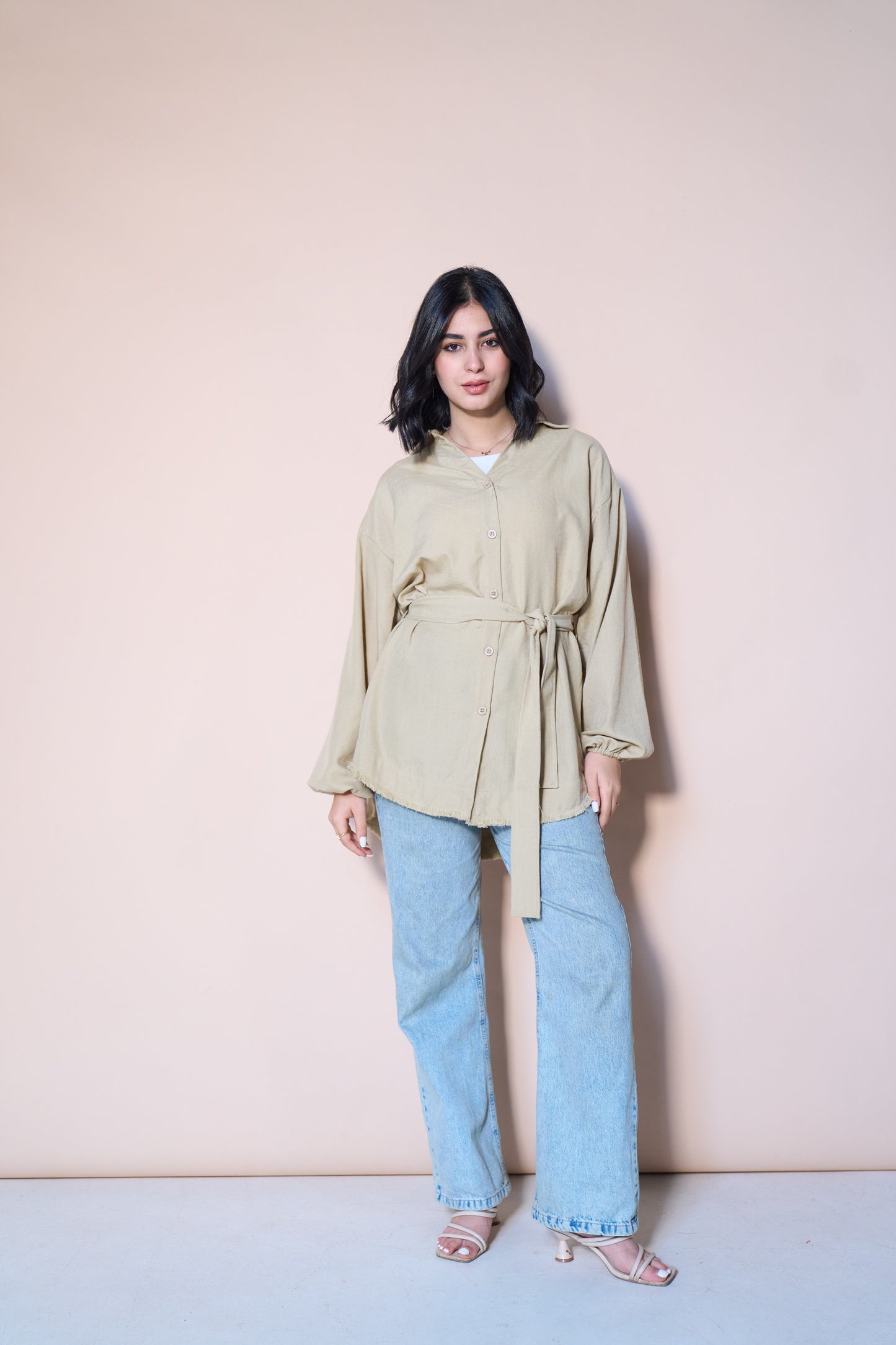 Fringes Blouse in Beige