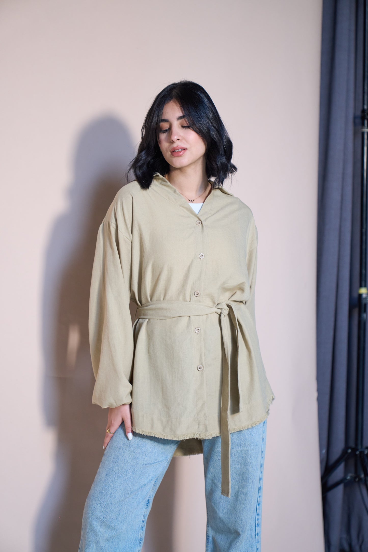 Fringes Blouse in Beige